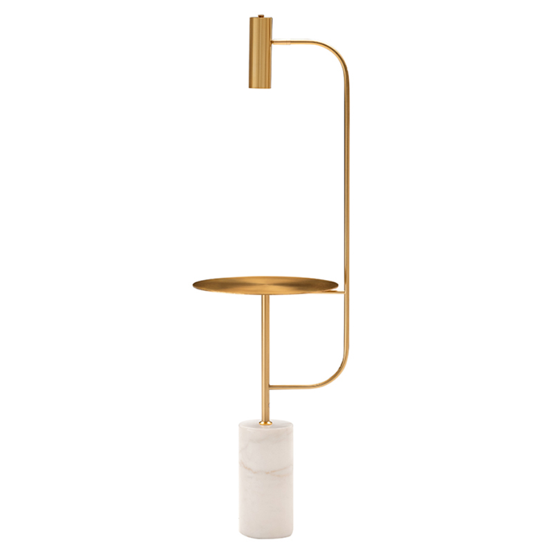 Торшер Marble Floor Lamp Латунь Белый Торшер Marble Floor Lamp Латунь Белый в Липецке | Loft Concept