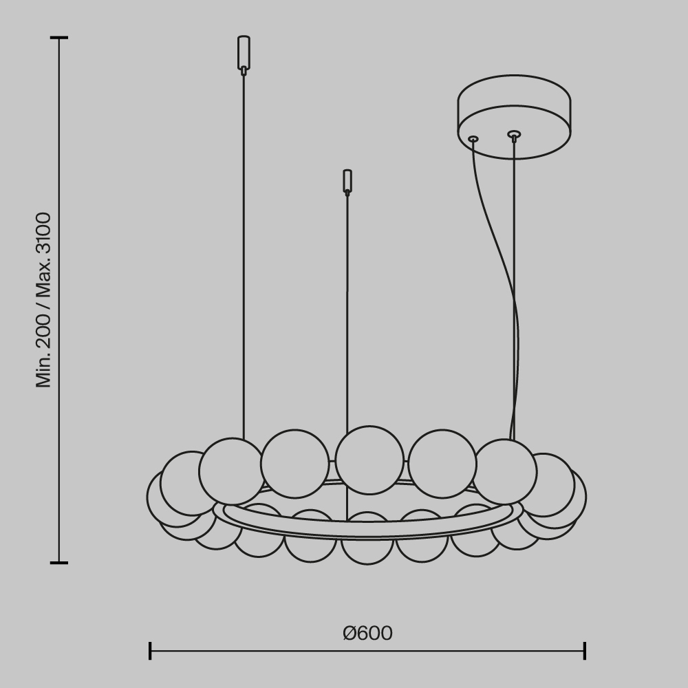 Люстра подвесная Ambre 3000К в Липецке