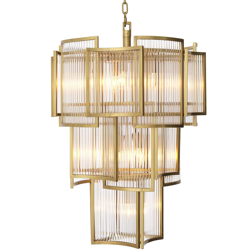 Люстра Eichholtz Chandelier Jet Set Brass Прозрачное Стекло Латунь Люстра Eichholtz Chandelier Jet Set Brass Прозрачное Стекло Латунь в Липецке | Loft Concept