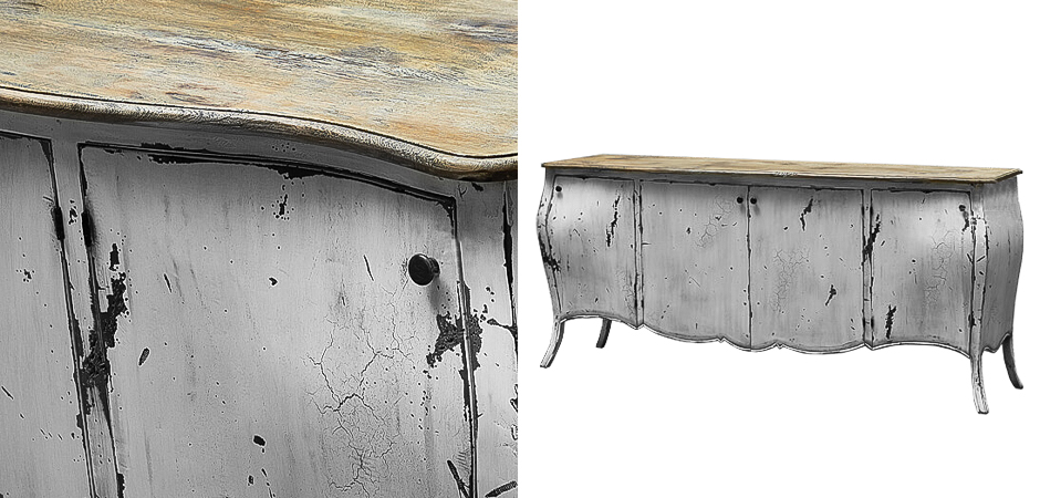 Комод длинный в стиле прованс White Vintage Commode Белый Комод длинный в стиле прованс White Vintage Commode Белый - Loft-Concept в Липецке