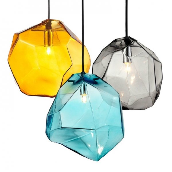 Подвесной светильник Color Ice Cube Pendant Янтарь (Amber) Светло-голубой Серый (Gray) Подвесной светильник Color Ice Cube Pendant Янтарь (Amber) Светло-голубой Серый (Gray) в Липецке | Loft Concept