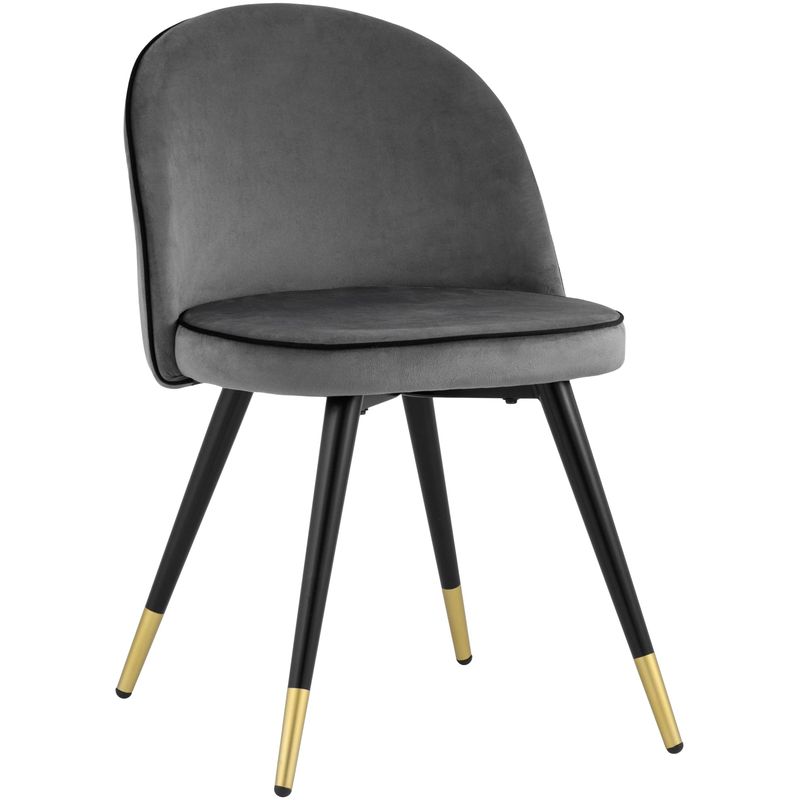 Стул Cooper Chair LUX Серый Велюр Серый Черный Стул Cooper Chair LUX Серый Велюр Серый Черный в Липецке | Loft Concept
