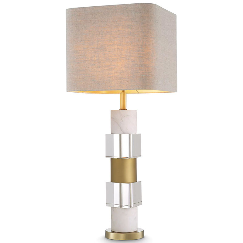 Настольная лампа Eichholtz Table Lamp Cullingham White Marble Прозрачное Стекло Белый Мрамор Bianco Бежево-серый Латунь Настольная лампа Eichholtz Table Lamp Cullingham White Marble Прозрачное Стекло Белый Мрамор Bianco Бежево-серый Латунь в Липецке | Loft Concept