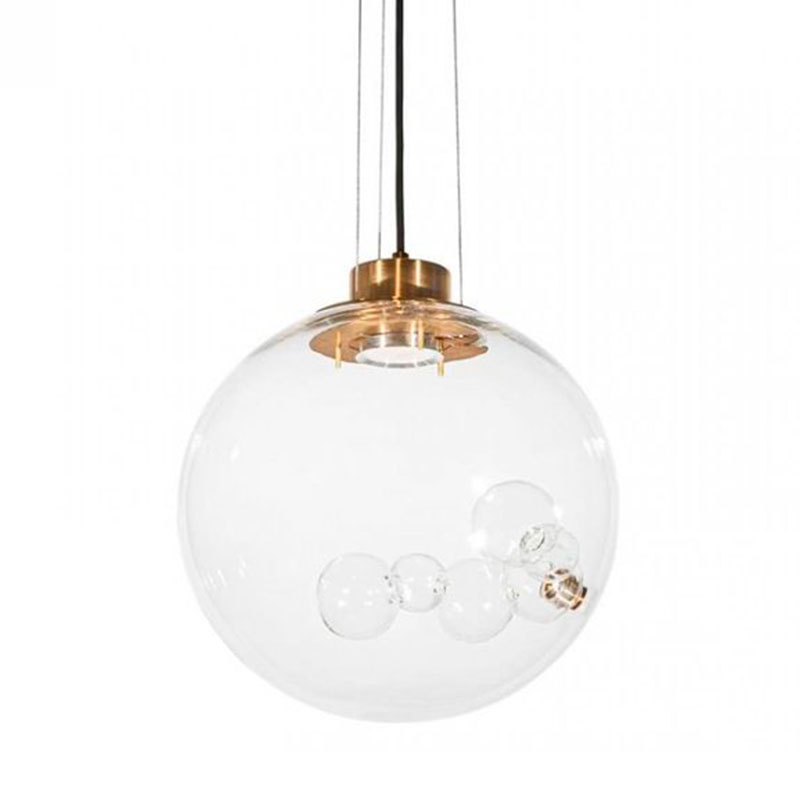 Подвесной светильник Lamps Inside Bubbles side round Золотой Прозрачный Подвесной светильник Lamps Inside Bubbles side round Золотой Прозрачный в Липецке | Loft Concept