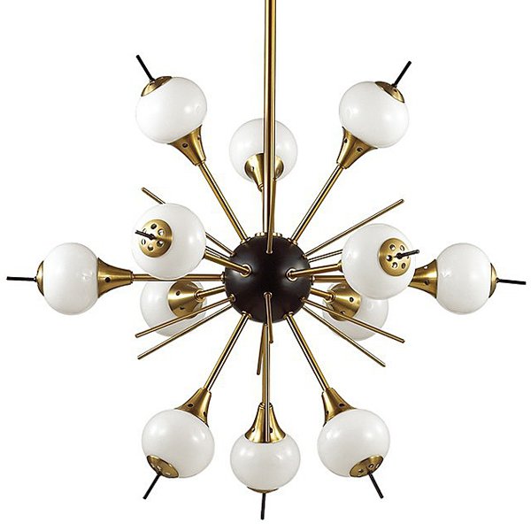 White Glass Globes Sputnik Chandelier Бронза Белый White Glass Globes Sputnik Chandelier Бронза Белый в Липецке | Loft Concept