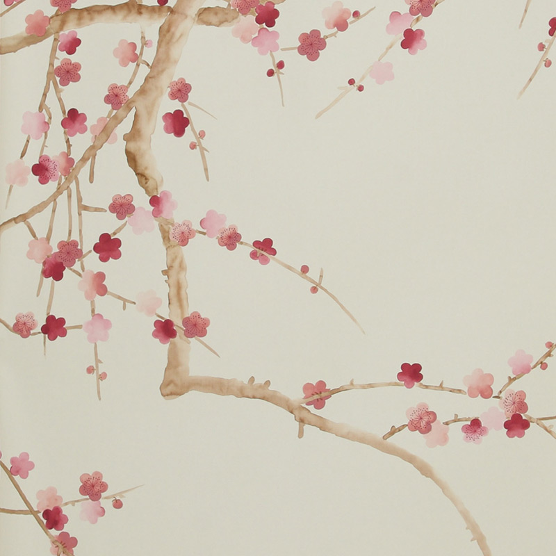 Обои ручная роспись Plum Blossom Blossom on Satin Grey dyed silk Обои ручная роспись Plum Blossom Blossom on Satin Grey dyed silk в Липецке | Loft Concept