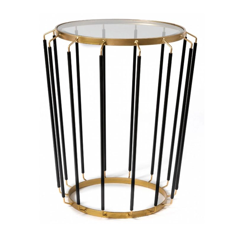 Приставной стол Glass-Top Table Черный матовое золото Приставной стол Glass-Top Table Черный матовое золото в Липецке | Loft Concept