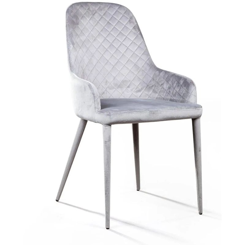 Стул Douglas Rhombus Chair Серый Велюр Светло-серый Стул Douglas Rhombus Chair Серый Велюр Светло-серый в Липецке | Loft Concept