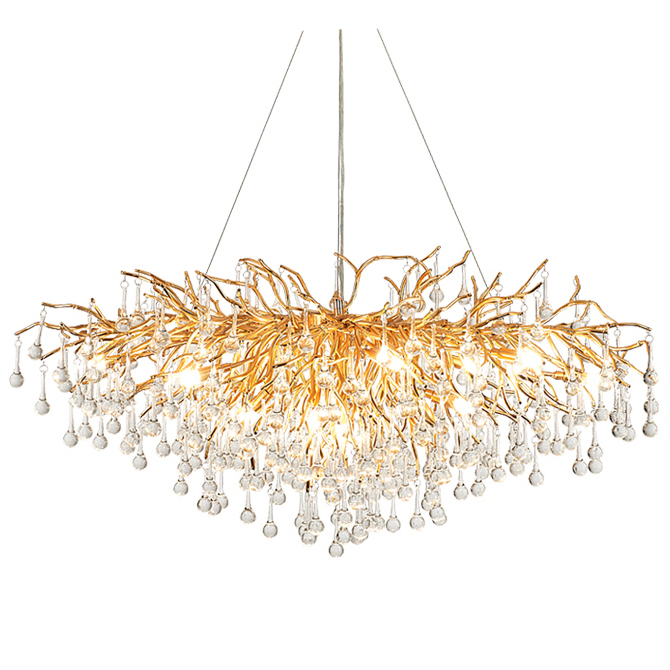 Люстра Droplet Chandelier circle Золотой Прозрачное Стекло Шампань Люстра Droplet Chandelier circle Золотой Прозрачное Стекло Шампань в Липецке | Loft Concept