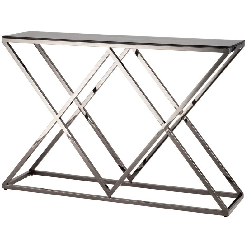 Консоль Geometry Rhombus Dark Chrome Темный хром Стекло Смок Консоль Geometry Rhombus Dark Chrome Темный хром Стекло Смок в Липецке | Loft Concept
