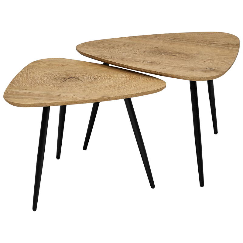 Комплект кофейных столиков треугольной формы Axl Coffee Table Древесина Черный Комплект кофейных столиков треугольной формы Axl Coffee Table Древесина Черный в Липецке | Loft Concept