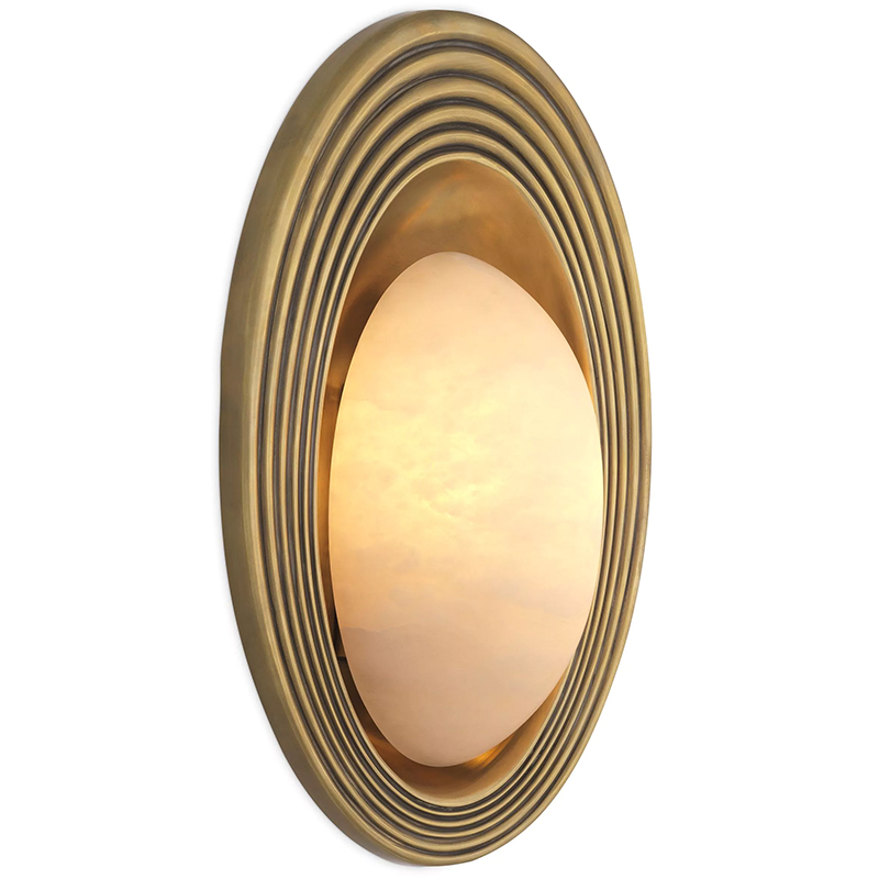 Бра Eichholtz Wall Lamp Savono Латунь Античная полированная Белый Бра Eichholtz Wall Lamp Savono Латунь Античная полированная Белый в Липецке | Loft Concept