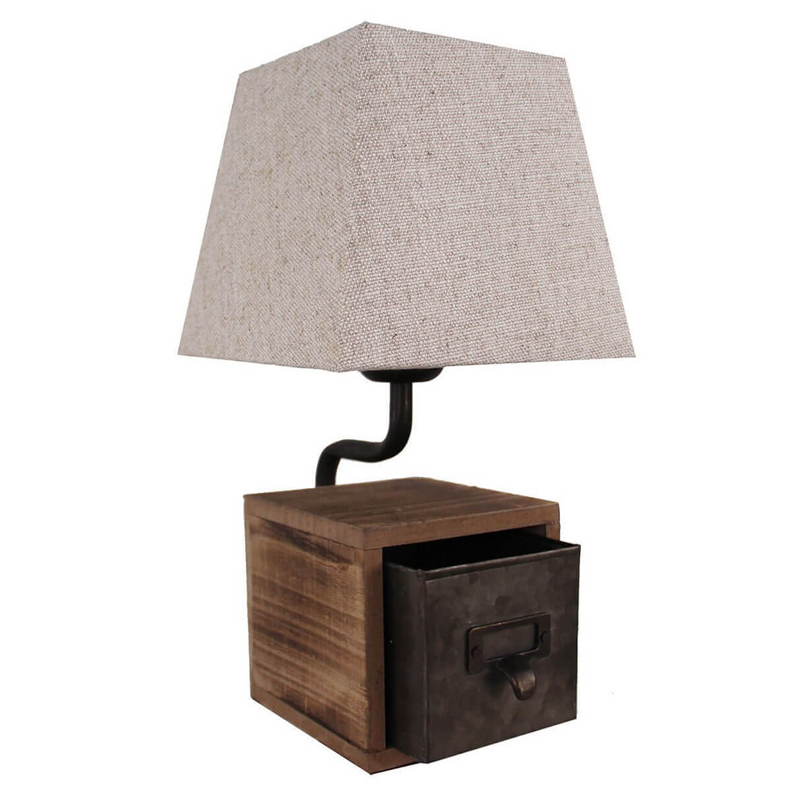 Настольная лампа Loft lamp with box Бежевый Коричневый Настольная лампа Loft lamp with box Бежевый Коричневый в Липецке | Loft Concept