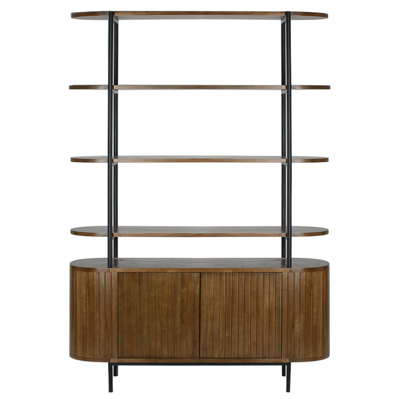 Стеллаж Rockwell Wood Rack Коричневый Черный Стеллаж Rockwell Wood Rack Коричневый Черный в Липецке | Loft Concept