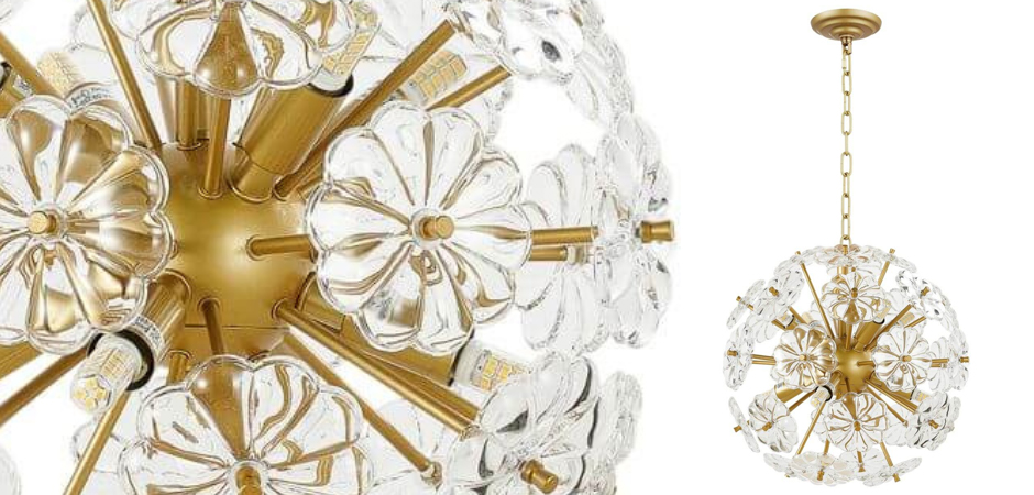 Люстра Glass Flowers Sputnik Chandelier D 32 Люстра Glass Flowers Sputnik Chandelier D 32 - Loft-Concept в Липецке