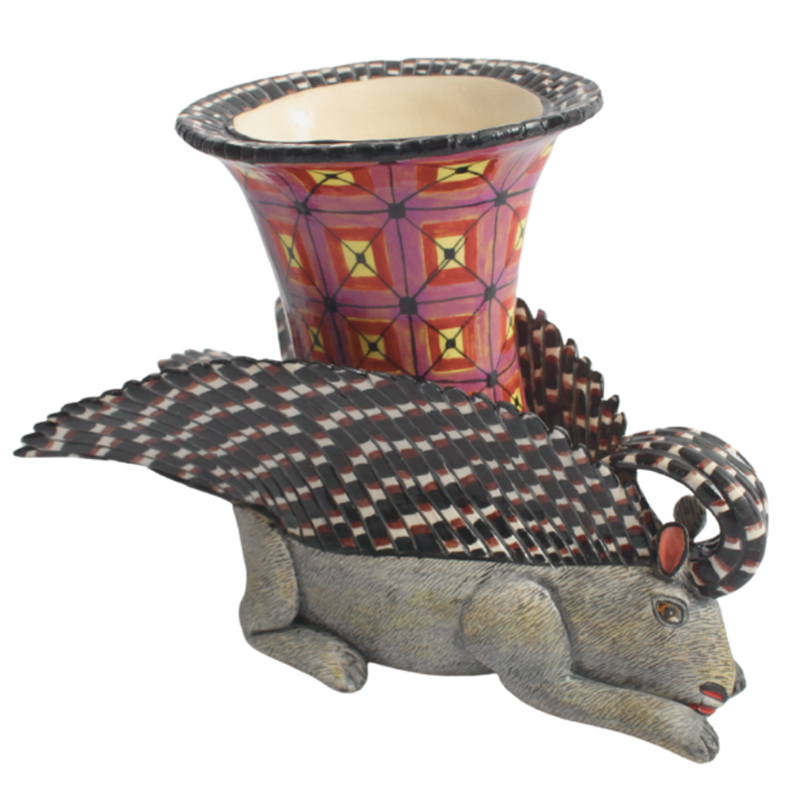 Ваза Дикобраз Porcupine Vase Серый Красный Ваза Дикобраз Porcupine Vase Серый Красный в Липецке | Loft Concept