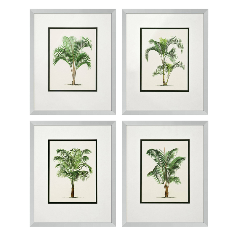 Комплект постеров Eichholtz Prints Palms set of 4 Белый Зеленый Серебряный Комплект постеров Eichholtz Prints Palms set of 4 Белый Зеленый Серебряный в Липецке | Loft Concept