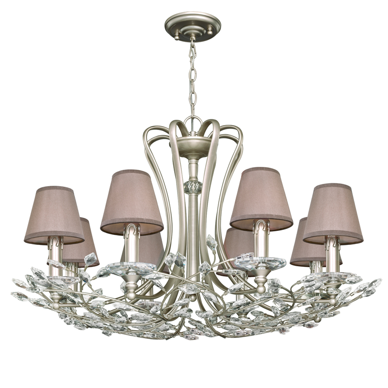 Люстра Loretta Chandelier grey Белое золото винтаж Прозрачный Серый Люстра Loretta Chandelier grey Белое золото винтаж Прозрачный Серый в Липецке | Loft Concept