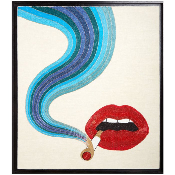 Smolder Beaded Wall Art панно из бисера Морская синь Красный Smolder Beaded Wall Art панно из бисера Морская синь Красный в Липецке | Loft Concept