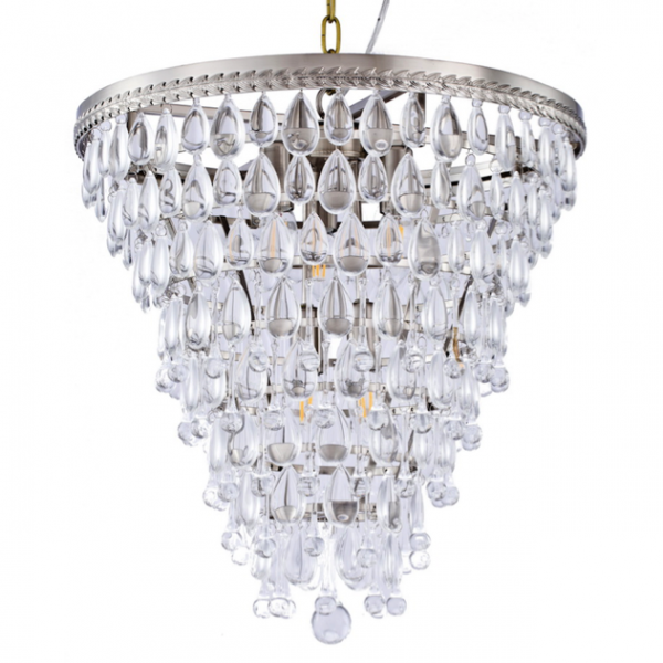Люстра Clarissa Glass Drop Pendant 46 Nickel Хром Люстра Clarissa Glass Drop Pendant 46 Nickel Хром в Липецке | Loft Concept