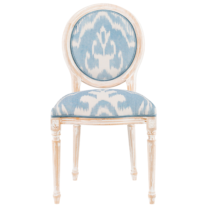 Мягкий стул со светло-голубым узором Ikat Pattern Белый Бежевый Голубой Мягкий стул со светло-голубым узором Ikat Pattern Белый Бежевый Голубой в Липецке | Loft Concept