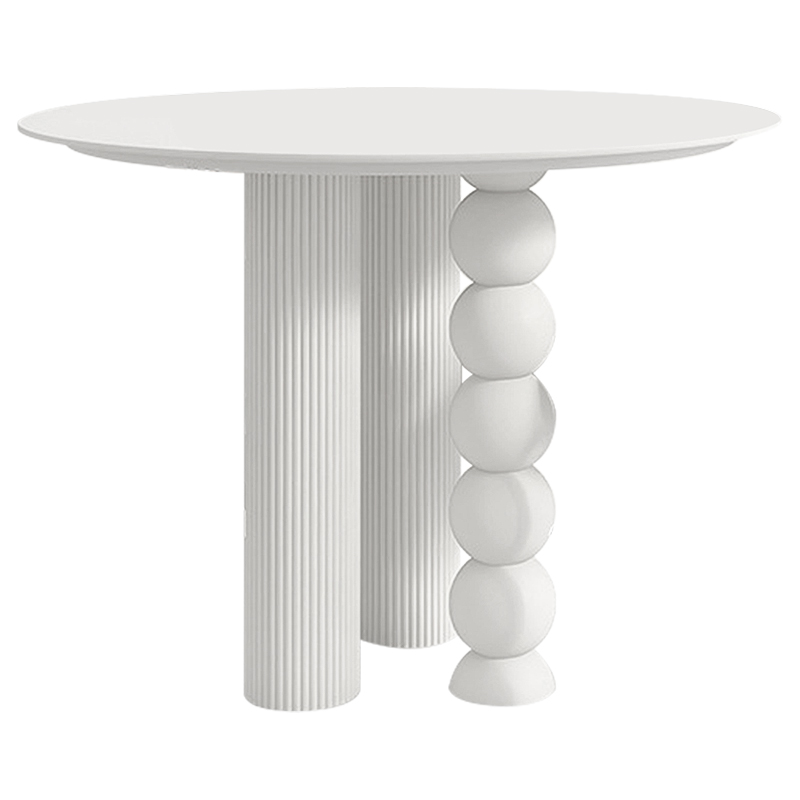 Обеденный стол круглый Gabriel Round Unique Shape Dining Table Белый Обеденный стол круглый Gabriel Round Unique Shape Dining Table Белый в Липецке | Loft Concept