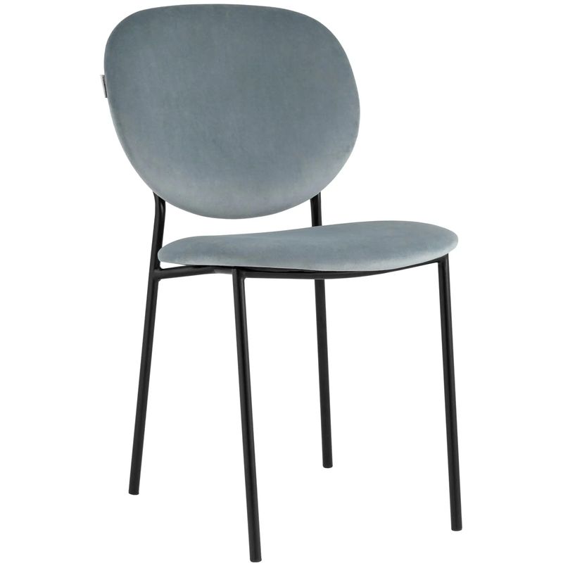 Стул Stanley Chair Пыльно-Голубой Велюр Голубой пастельный Черный Стул Stanley Chair Пыльно-Голубой Велюр Голубой пастельный Черный в Липецке | Loft Concept