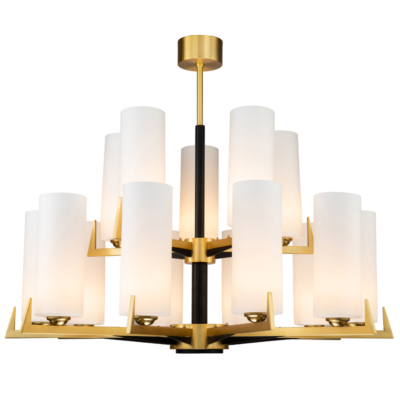 Люстра Benoit Chandelier 98 Латунь Белое матовое стекло Черный Люстра Benoit Chandelier 98 Латунь Белое матовое стекло Черный в Липецке | Loft Concept