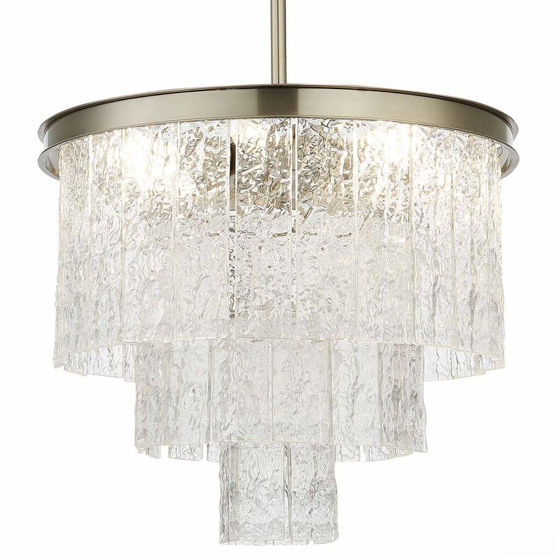 Люстра Renea Textured Glass Chandelier Nickel Никель Прозрачное Стекло Люстра Renea Textured Glass Chandelier Nickel Никель Прозрачное Стекло в Липецке | Loft Concept