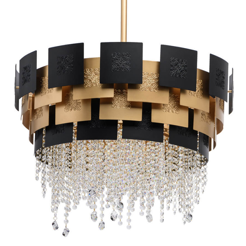 Люстра Engraving Plates Black Gold Черный Золотой Люстра Engraving Plates Black Gold Черный Золотой в Липецке | Loft Concept