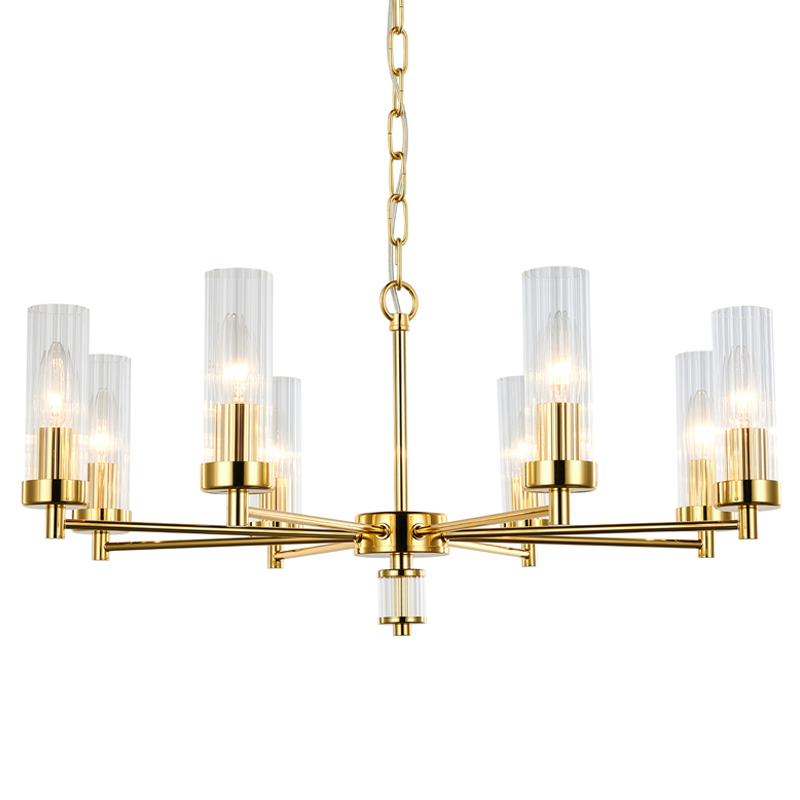 Люстра Jeanette Chandelier Gold 66 Глянцевое золото Прозрачный Люстра Jeanette Chandelier Gold 66 Глянцевое золото Прозрачный в Липецке | Loft Concept