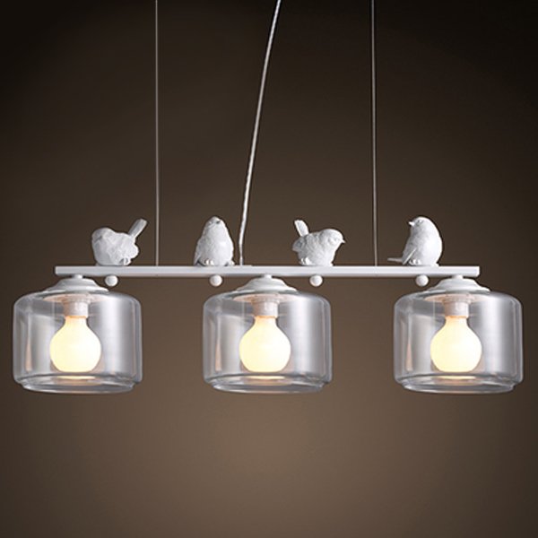 Светильник Provence Bird Pendant Line 3 cylinder Белый Светильник Provence Bird Pendant Line 3 cylinder Белый в Липецке | Loft Concept