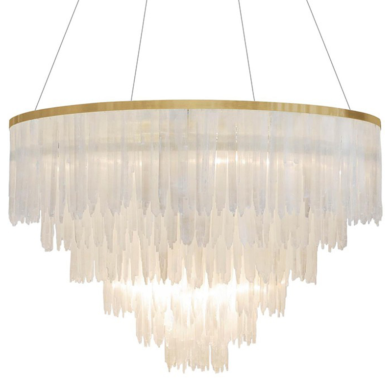 Люстра LAMP SELEN BRASS ROUND 120 Прозрачный белый Хром Люстра LAMP SELEN BRASS ROUND 120 Прозрачный белый Хром в Липецке | Loft Concept