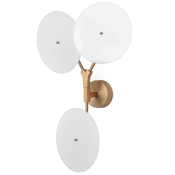 Бра White Disc Wall Lamp 3 лампы Золотой Бра White Disc Wall Lamp 3 лампы Золотой в Липецке | Loft Concept