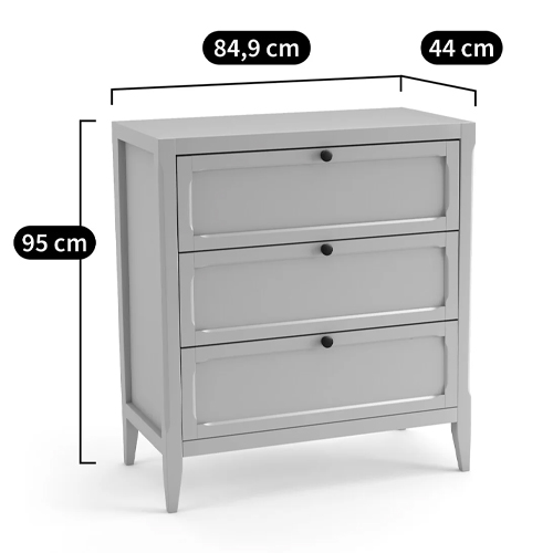 Комод с 3-мя ящиками черный Silva Black Chest of Drawers Комод с 3-мя ящиками черный Silva Black Chest of Drawers в Липецке