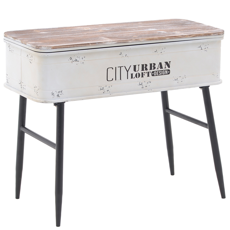 Консоль City Urban Loft Design Console Белый винтажная патина Бежево-серый Консоль City Urban Loft Design Console Белый винтажная патина Бежево-серый в Липецке | Loft Concept