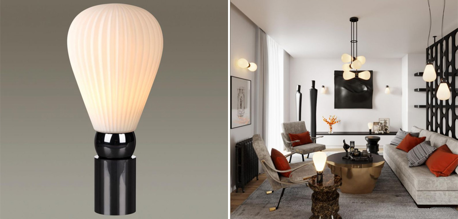 Настольная Лампа Cappadocia Черно-белая Настольная Лампа Cappadocia Черно-белая - Loft-Concept в Липецке