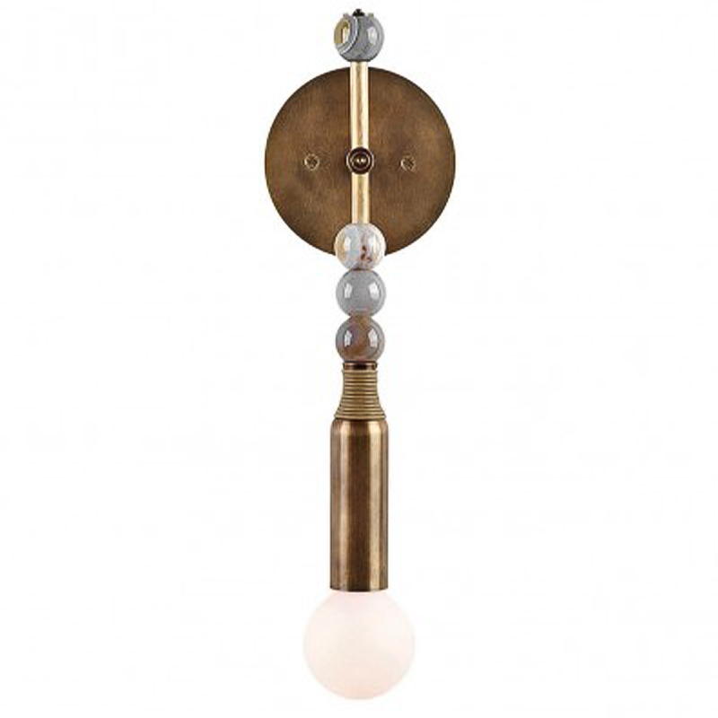 Бра TALISMAN 1 SCONCE по дизайну студии Apparatus Винтажная латунь Серый Бежево-серый Бра TALISMAN 1 SCONCE по дизайну студии Apparatus Винтажная латунь Серый Бежево-серый в Липецке | Loft Concept