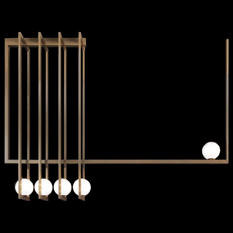 Потолочный светильник VeniceM ceiling lamp Белый Латунь Потолочный светильник VeniceM ceiling lamp Белый Латунь в Липецке | Loft Concept