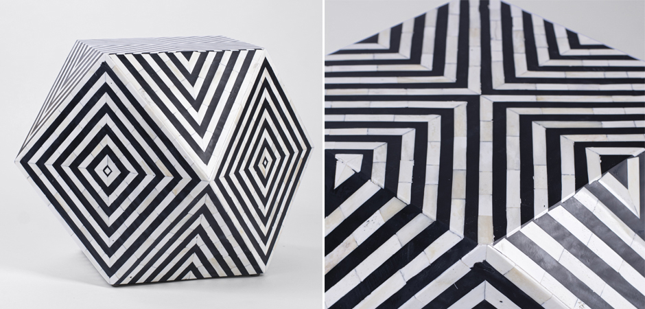 Табурет Geometric Cube Table Инкрустация кость Табурет Geometric Cube Table Инкрустация кость - Loft-Concept в Липецке