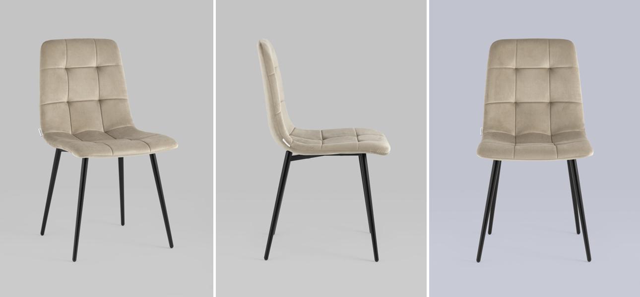 Стул NANCY Chair Светло-Бежевый Велюр - фото