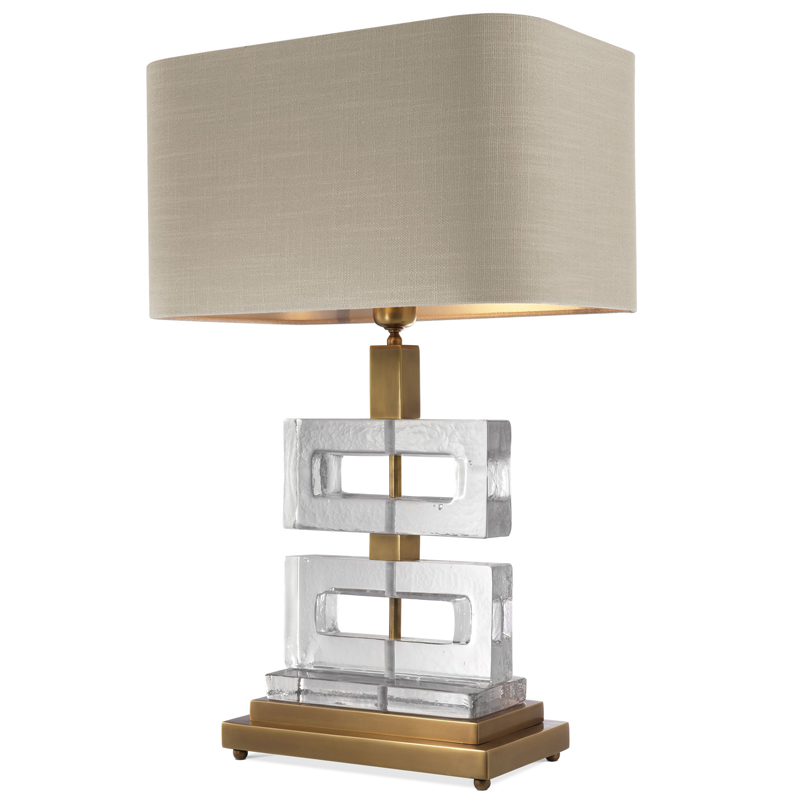 Настольная лампа Eichholtz Table Lamp Umbria Brass Прозрачный Винтажная латунь Бежево-серый Настольная лампа Eichholtz Table Lamp Umbria Brass Прозрачный Винтажная латунь Бежево-серый в Липецке | Loft Concept