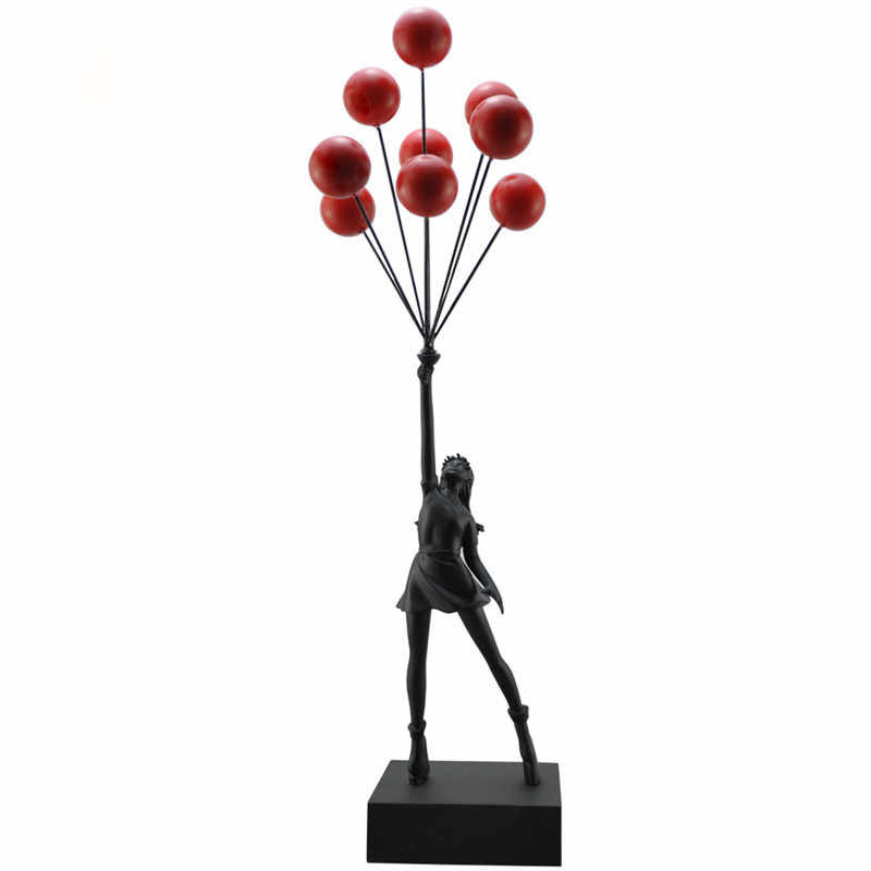 Статуэтка Flying Balloons Girl black Черный Красный Статуэтка Flying Balloons Girl black Черный Красный в Липецке | Loft Concept