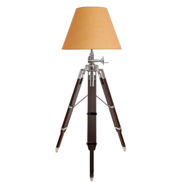 Напольная лампа Tripod Floor Lamp Бежево-серый Коричневый Напольная лампа Tripod Floor Lamp Бежево-серый Коричневый в Липецке | Loft Concept