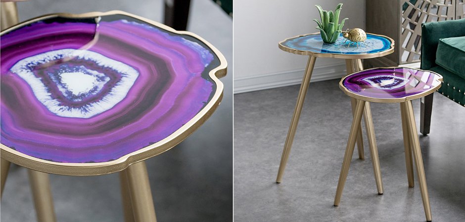 Кофейный стол Imitation Agate Fuchsia Кофейный стол Imitation Agate Fuchsia - Loft-Concept в Липецке