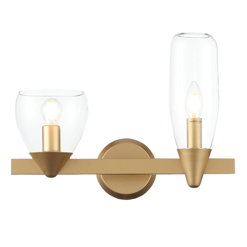 Бра Houston Wall Lamp матовое золото Прозрачное Стекло Бра Houston Wall Lamp матовое золото Прозрачное Стекло в Липецке | Loft Concept