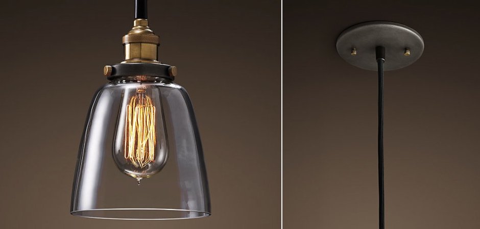 Подвесной светильник Loft Clear Glass Cloche Подвесной светильник Loft Clear Glass Cloche - Loft-Concept в Липецке
