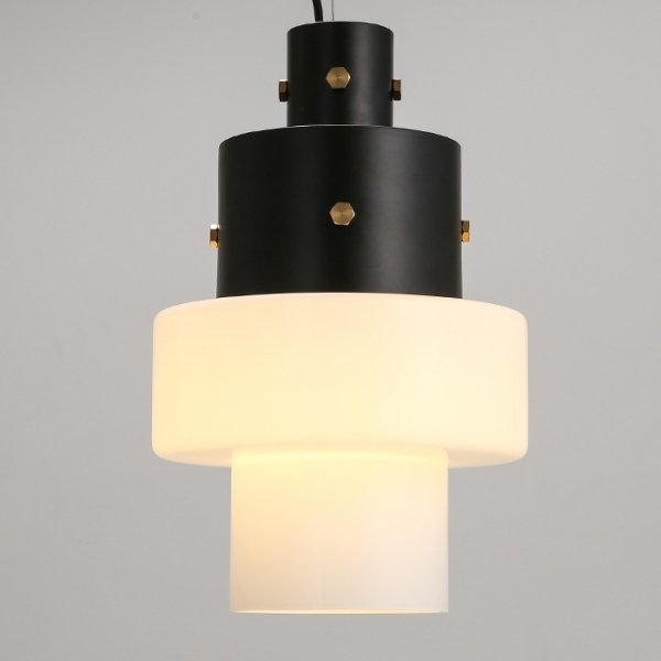 Подвесной светильник Luna Glass Pendant Milk Черный Подвесной светильник Luna Glass Pendant Milk Черный в Липецке | Loft Concept