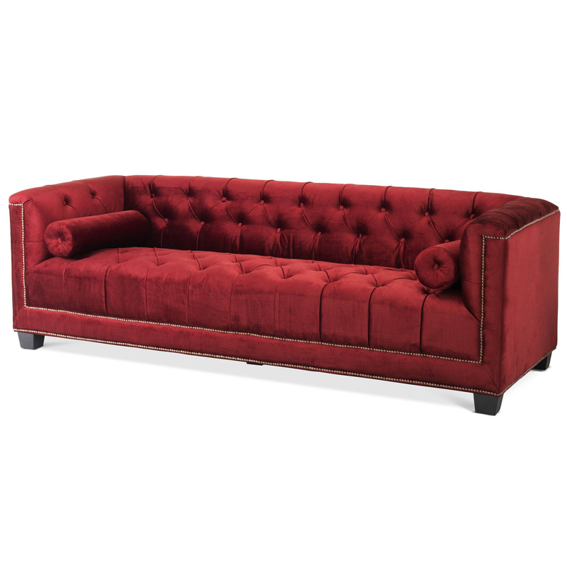 Диван Eichholtz Sofa Paolo red Красный Черный Коричневый Диван Eichholtz Sofa Paolo red Красный Черный Коричневый в Липецке | Loft Concept