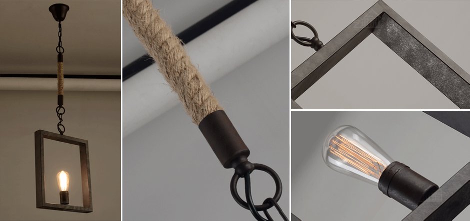 Подвесной светильник Quadrate Loft Rope Light Подвесной светильник Quadrate Loft Rope Light - Loft-Concept в Липецке